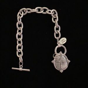 Silver Dragon Fly Link Bracelet